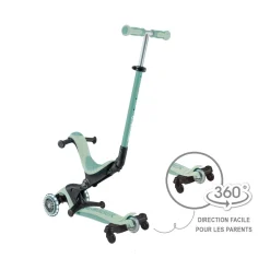 Trottinette évolutive go up deluxe lights eco 360 pistache