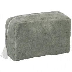 Trousse de toilette en bambou imperméable vert de gris