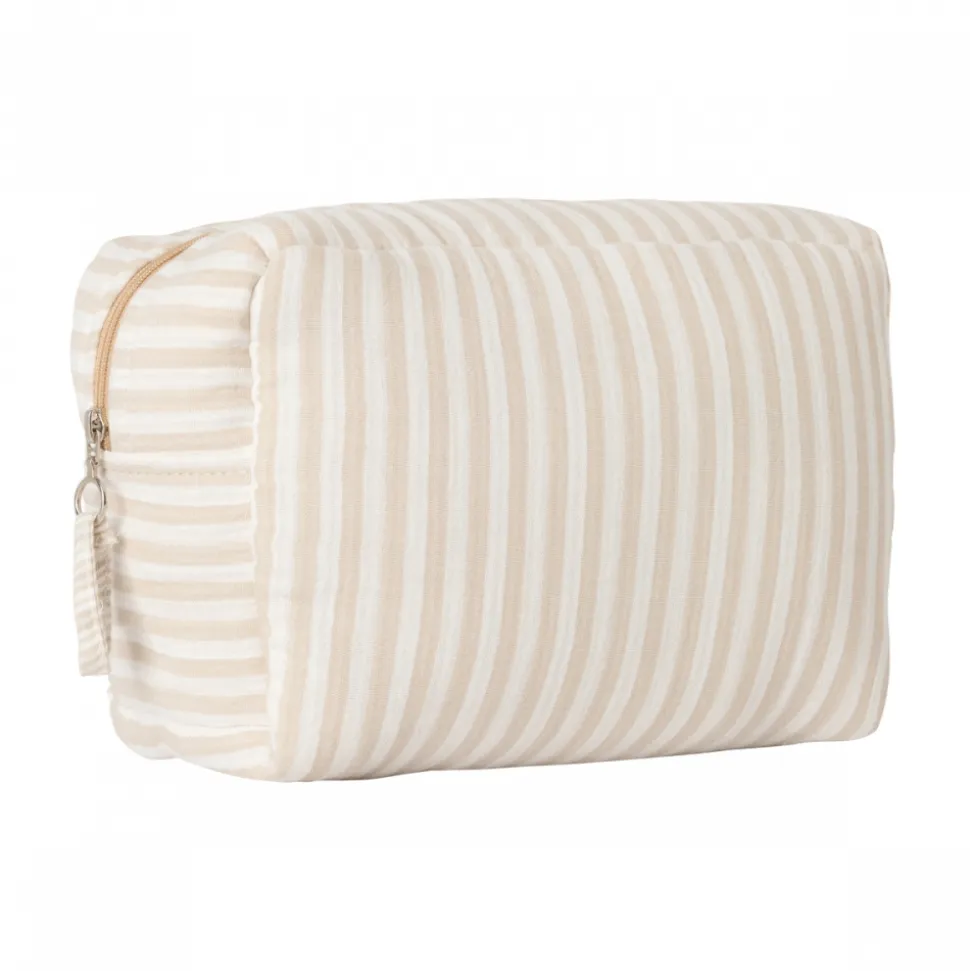 Trousse de toilette en bambou imperméable rayé galet