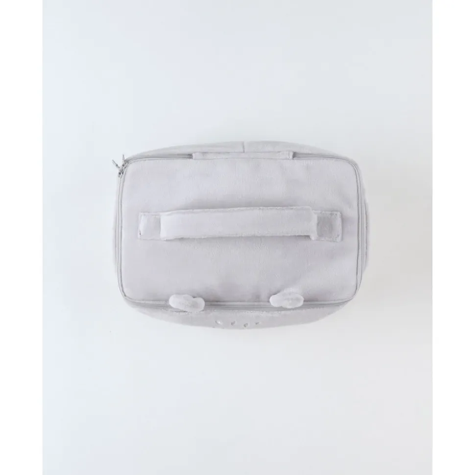 Trousse de toilette en veloudoux gris clair