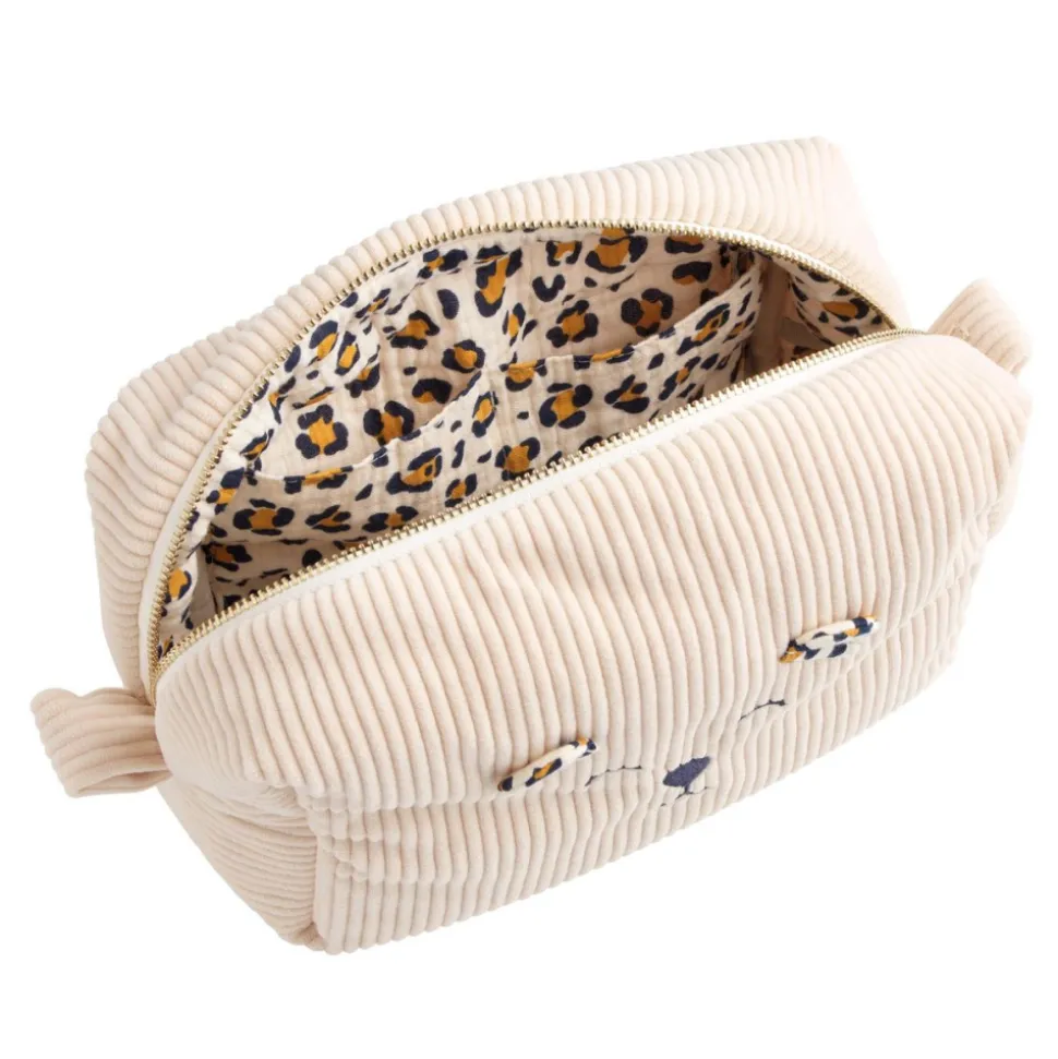 Trousse de toilette léopard velours