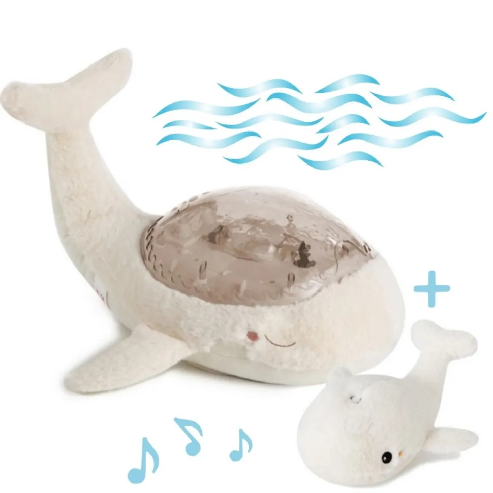 Veilleuse bébé projection plafond musicale famille baleine tranquille blanche