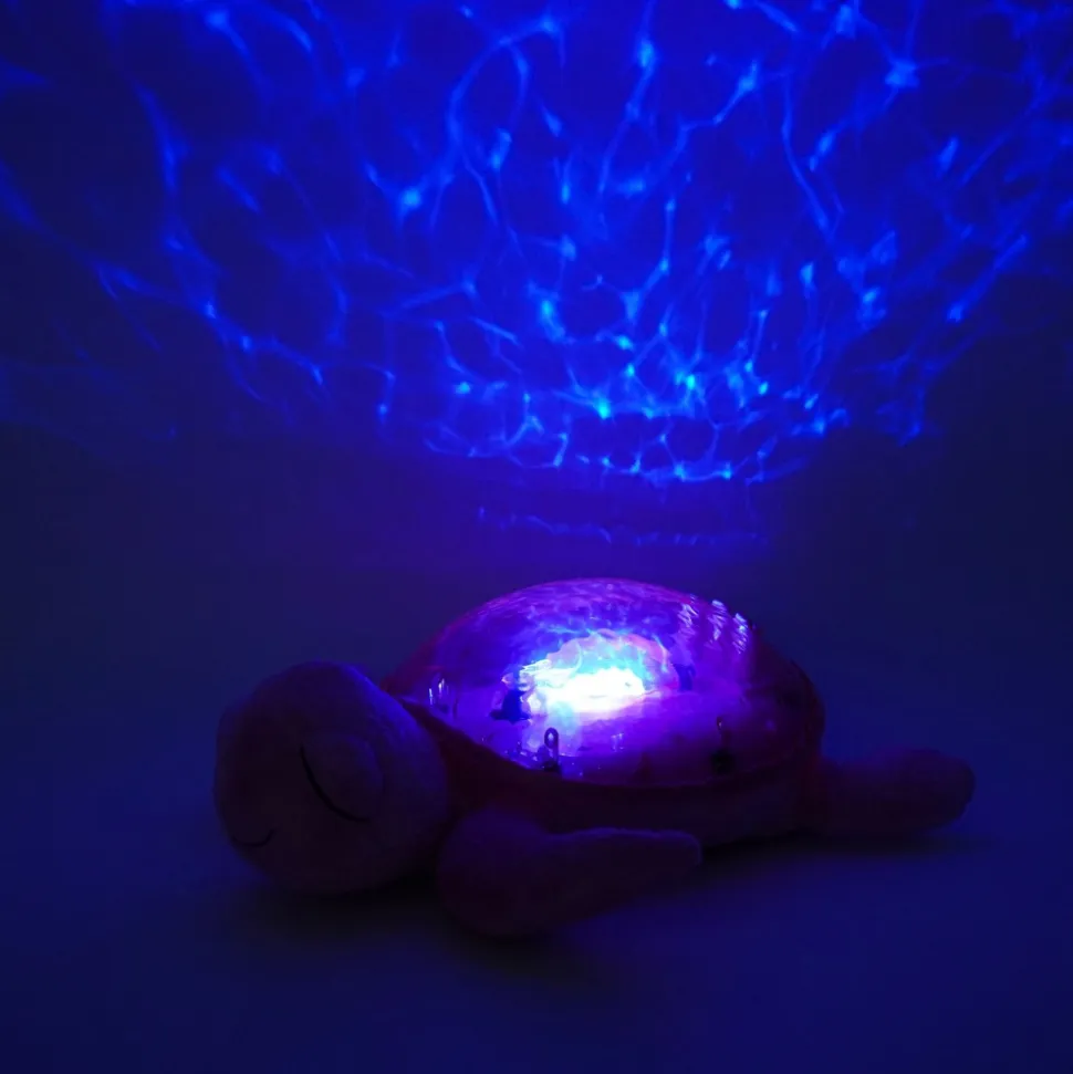 Veilleuse bébé projection plafond musicale tortue tranquille pink - rechargeable