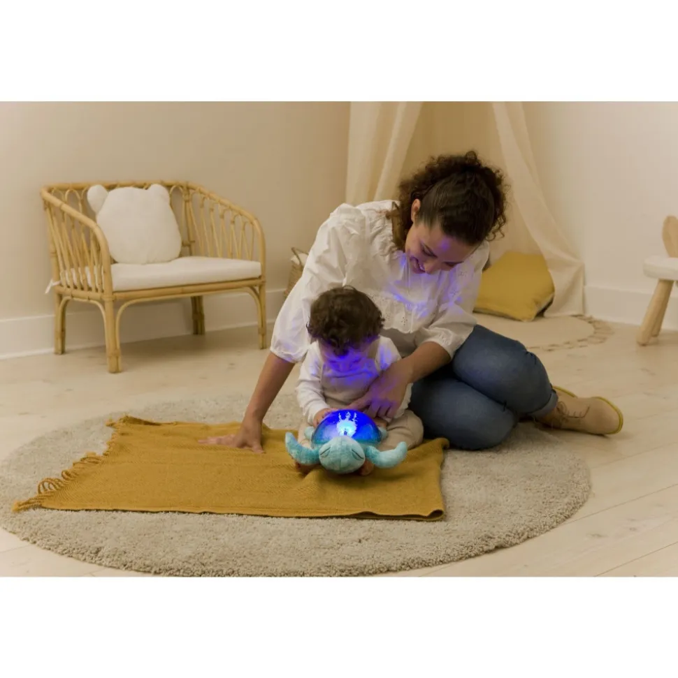 Veilleuse bébé projection plafond musicale tortue tranquille océan - rechargeable