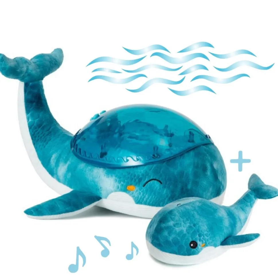 Veilleuse bébé projection plafond musicale famille baleine tranquille bleu