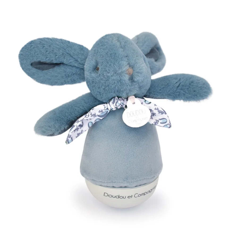 Veilleuse musicale culbuto lapin doudou bleu