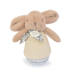 Veilleuse musicale culbuto lapin doudou beige sable