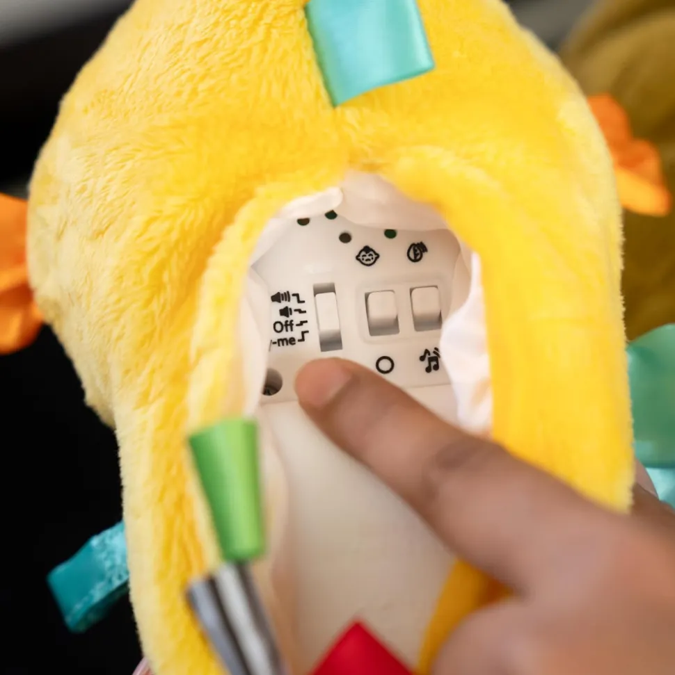 Veilleuse peluche hippocampe jaune