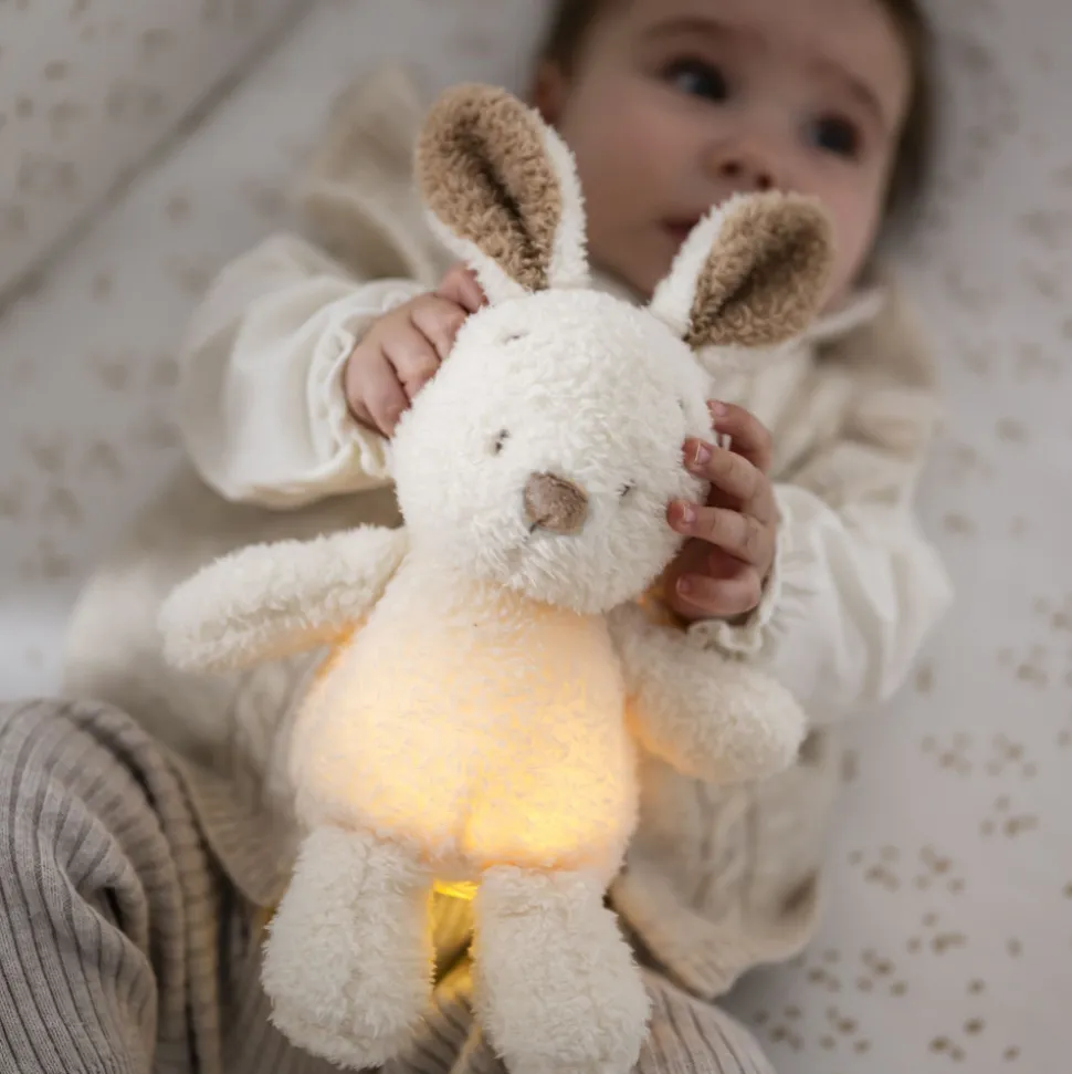 Veilleuse sleepy peluche lapin bouclette ecru