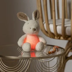 Veilleuse sleepy peluche lapin bouclette ecru