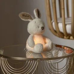 Veilleuse sleepy peluche lapin bouclette ecru